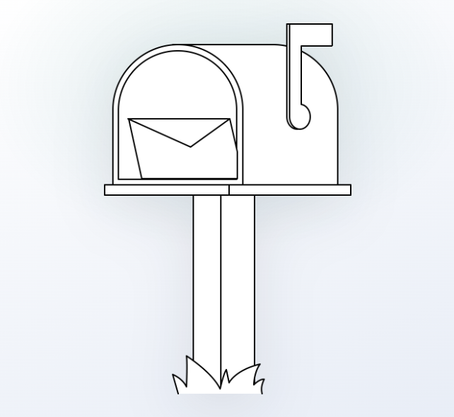 Illustration : boîte aux lettres et courrier